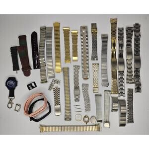 1.5 Pounds Watch Band Bundle Lot DIY Craft Project Repair Steampunk Vintage